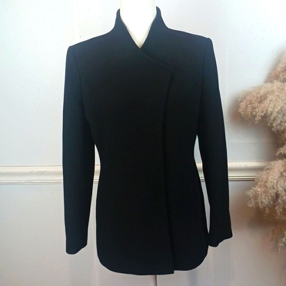 HALOGEN Black Wool blend Women's jacket sz S Casual
